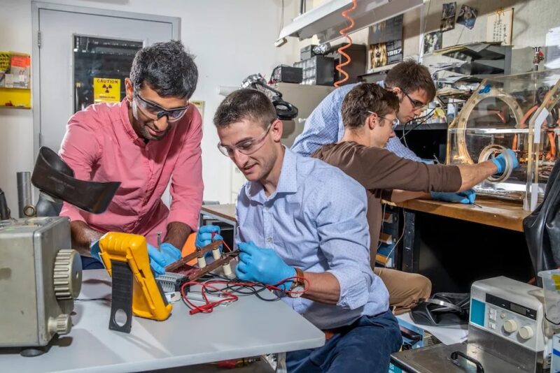 Antora received technical and financial assistance through the GCxN program Four scientists working in a lab